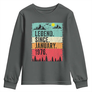 Vintage 1976 Birthday Youth Sweatshirt Retro 50th Birthday Gifts 50 Years Old TS10 Dark Heather Print Your Wear