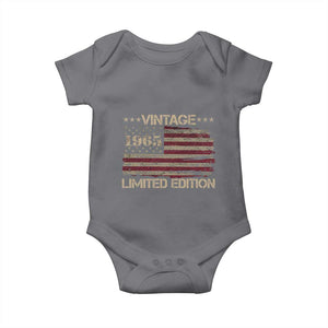 Vintage 1965 Birthday Baby Onesie Limited Edition Retro American Flag TS10 Charcoal Print Your Wear