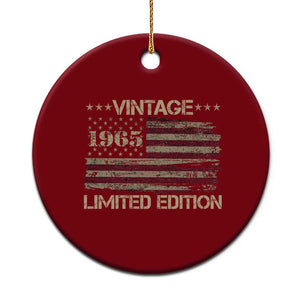 Vintage 1965 Birthday Ceramic Ornament Limited Edition Retro American Flag TS10 1pc Red Print Your Wear