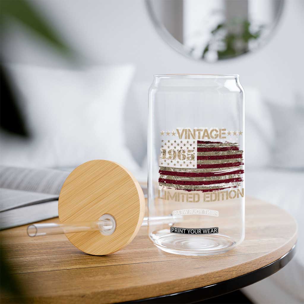 Vintage 1965 Birthday Glass Can Limited Edition Retro American Flag TS10 Print Your Wear