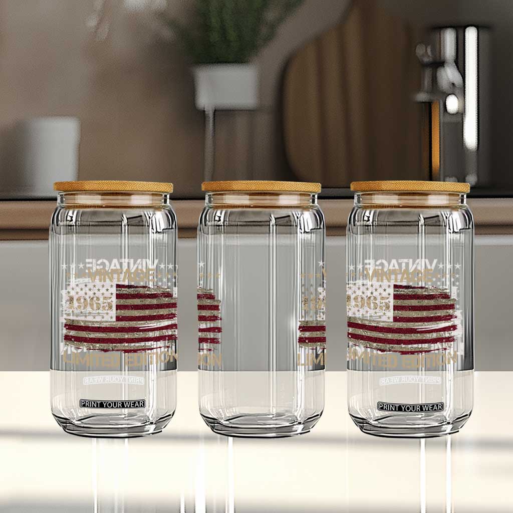 Vintage 1965 Birthday Glass Can Limited Edition Retro American Flag TS10 Print Your Wear