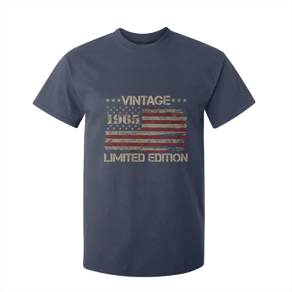 Vintage 1965 Birthday T Shirt For Kid Limited Edition Retro American Flag TS10 Navy Print Your Wear