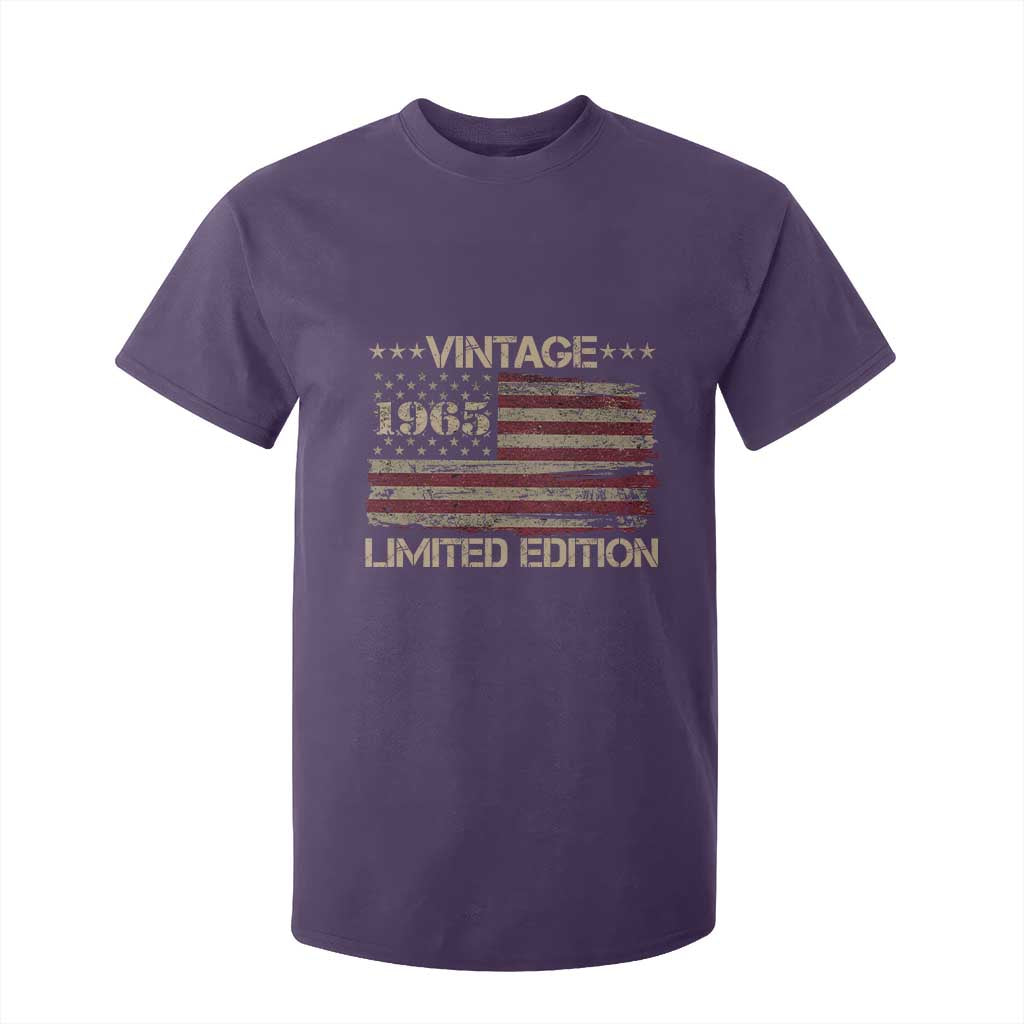 Vintage 1965 Birthday T Shirt For Kid Limited Edition Retro American Flag TS10 Purple Print Your Wear