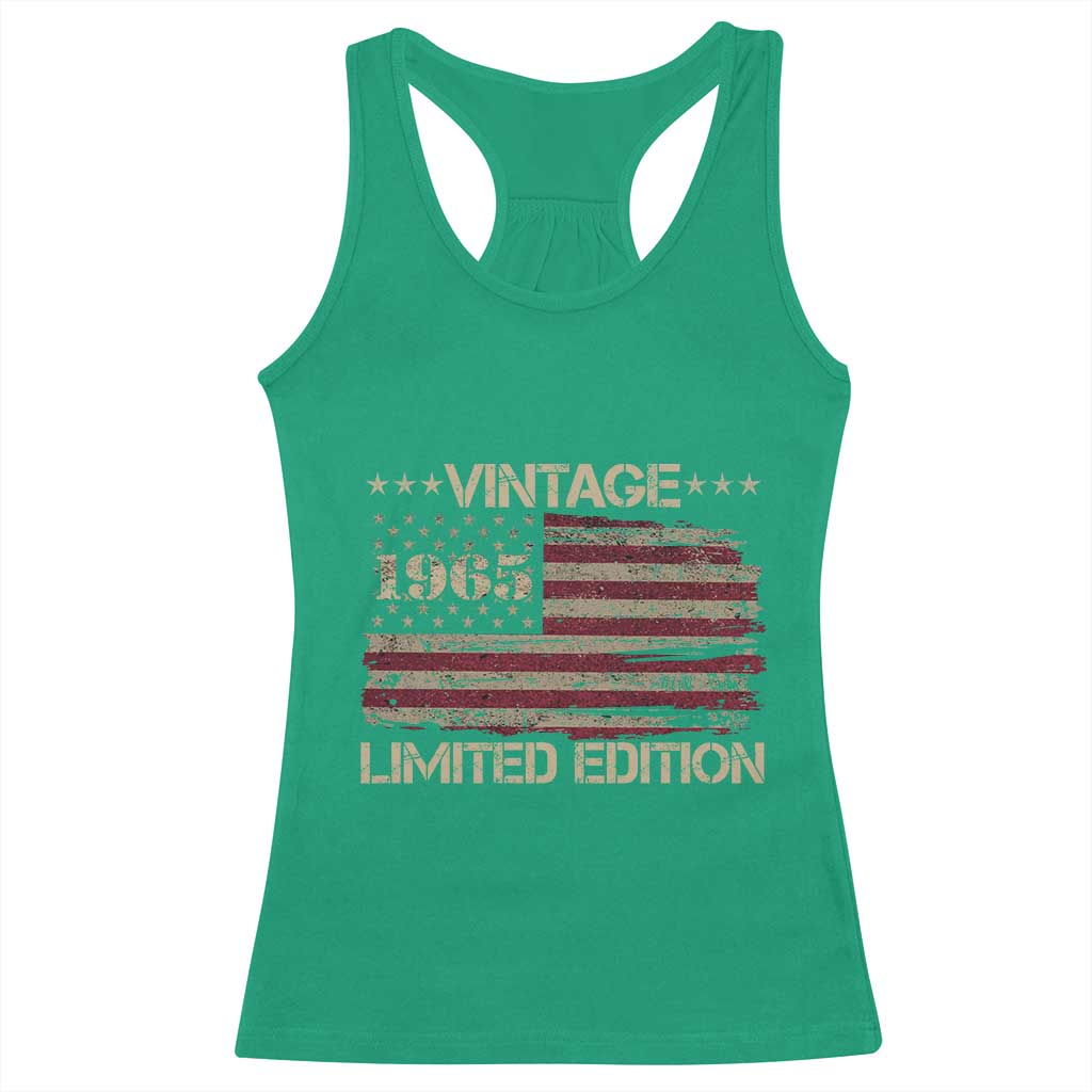 Vintage 1965 Birthday Racerback Tank Top Limited Edition Retro American Flag TS10 Irish Green Print Your Wear