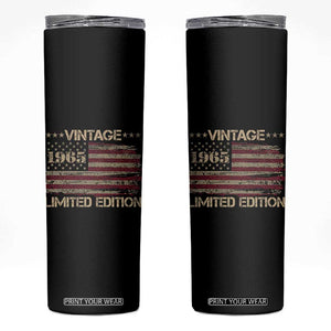 Vintage 1965 Birthday Skinny Tumbler Limited Edition Retro American Flag TS10 Black Print Your Wear