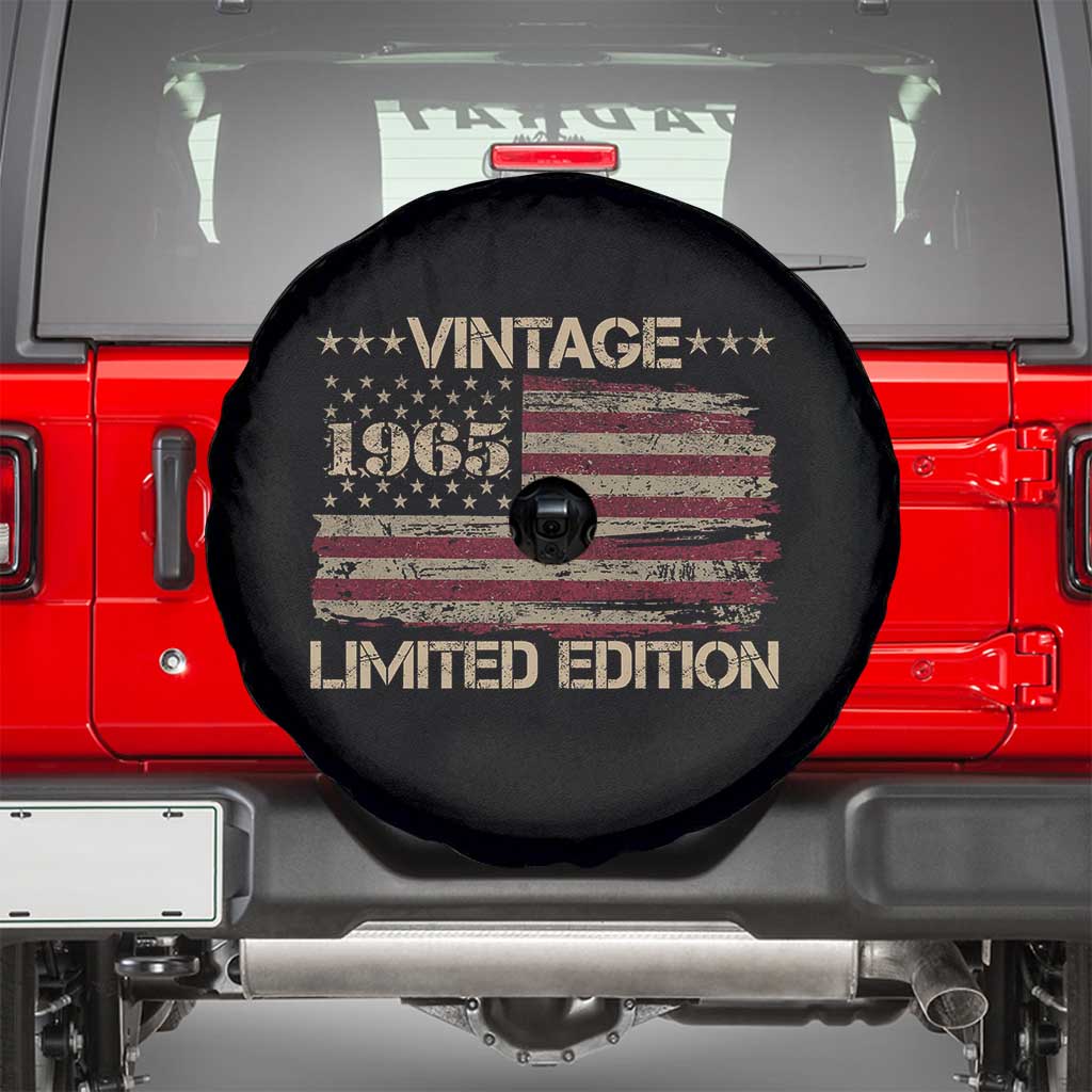 Vintage 1965 Birthday Spare Tire Cover Limited Edition Retro American Flag TS10 Black Print Your Wear