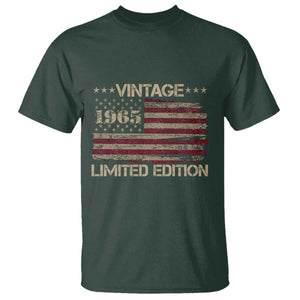 Vintage 1965 Birthday T Shirt Limited Edition Retro American Flag TS10 Dark Forest Green Print Your Wear