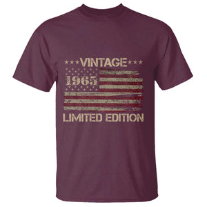 Vintage 1965 Birthday T Shirt Limited Edition Retro American Flag TS10 Maroon Print Your Wear