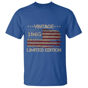 Vintage 1965 Birthday T Shirt Limited Edition Retro American Flag TS10 Royal Blue Print Your Wear