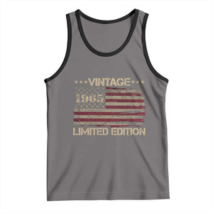 Vintage 1965 Birthday Tank Top Limited Edition Retro American Flag TS10 Deep Heather Black Print Your Wear