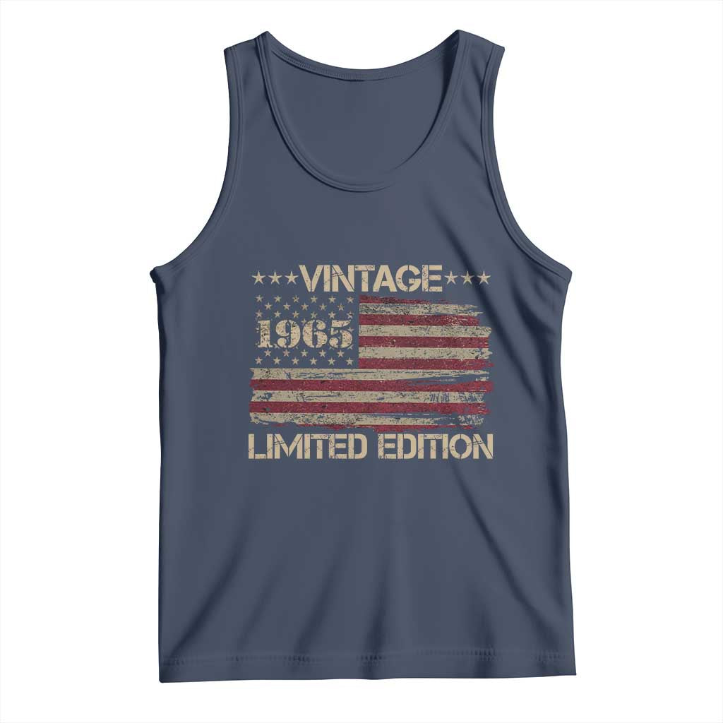 Vintage 1965 Birthday Tank Top Limited Edition Retro American Flag TS10 Navy Print Your Wear