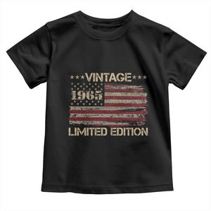 Vintage 1965 Birthday Toddler T Shirt Limited Edition Retro American Flag TS10 Black Print Your Wear