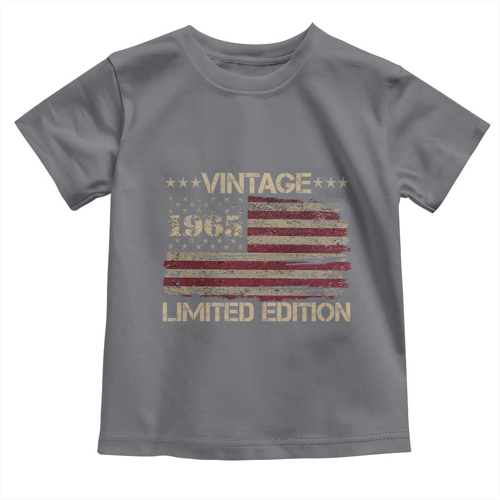 Vintage 1965 Birthday Toddler T Shirt Limited Edition Retro American Flag TS10 Charcoal Print Your Wear