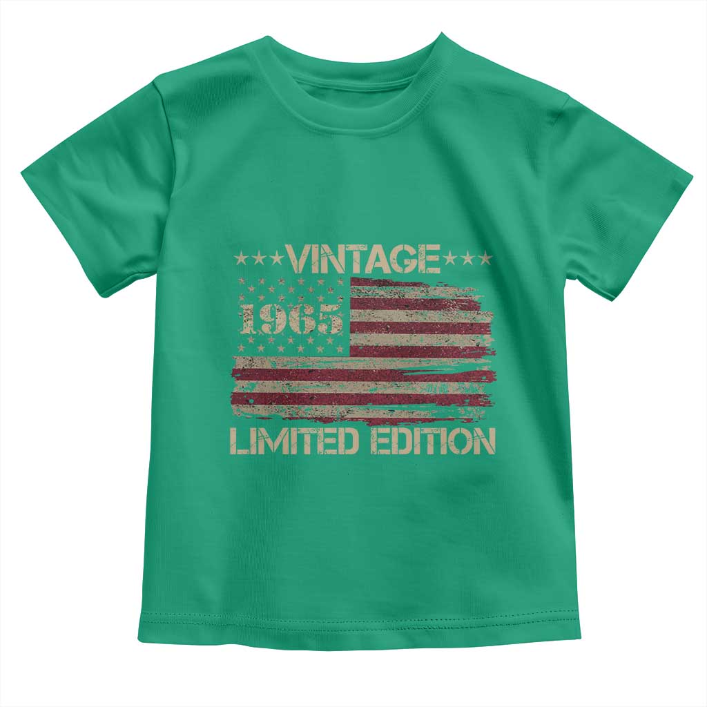 Vintage 1965 Birthday Toddler T Shirt Limited Edition Retro American Flag TS10 Irish Green Print Your Wear