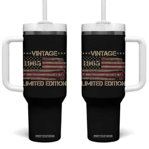 Vintage 1965 Birthday Tumbler With Handle Limited Edition Retro American Flag TS10 One Size: 40 oz Black Print Your Wear