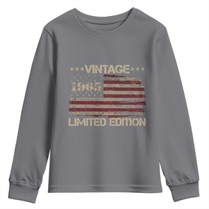 Vintage 1965 Birthday Youth Sweatshirt Limited Edition Retro American Flag TS10 Charcoal Print Your Wear
