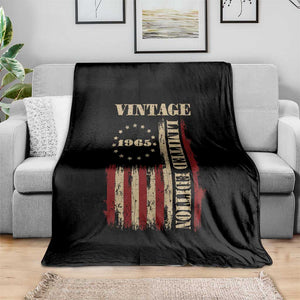 Vintage 1965 Birthday Throw Blanket Retro American Flag Limited Edition TS10 Print Your Wear
