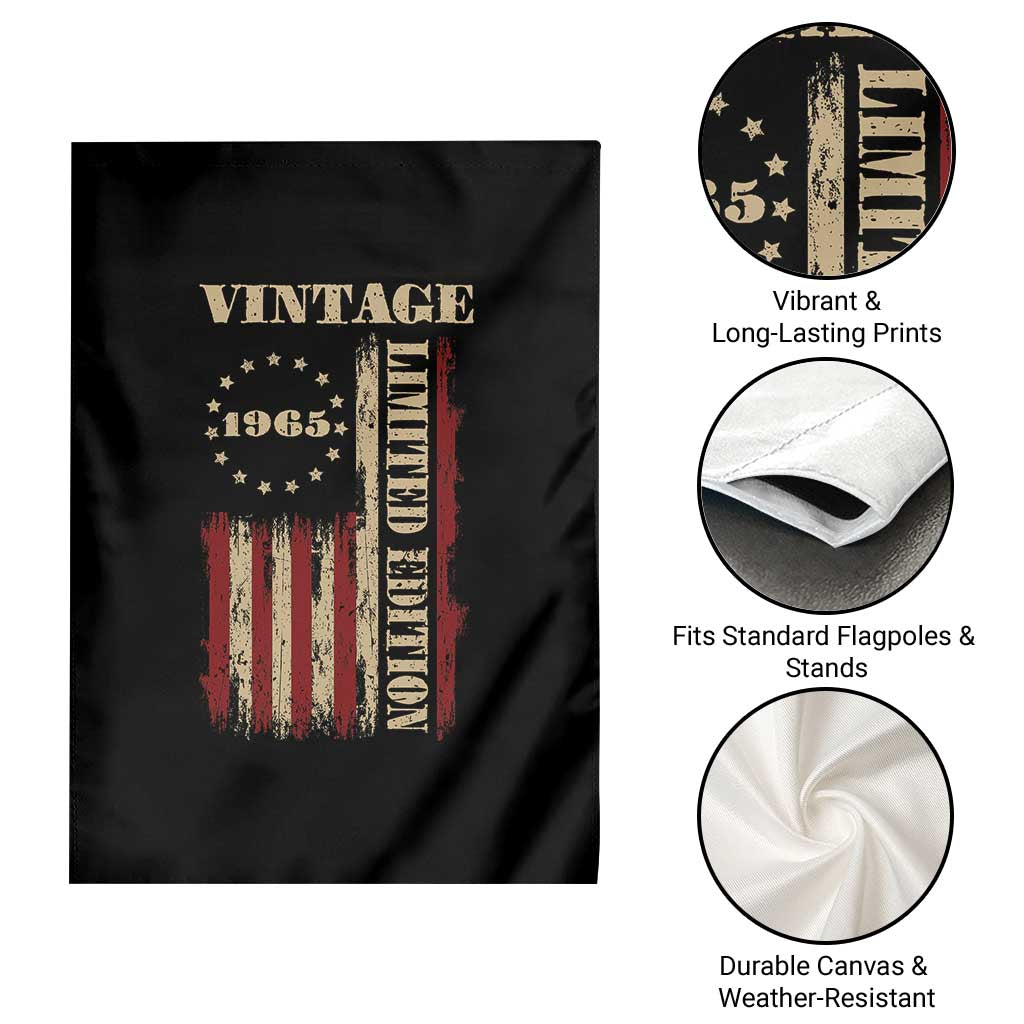 Vintage 1965 Birthday Garden Flag Retro American Flag Limited Edition TS10 Print Your Wear