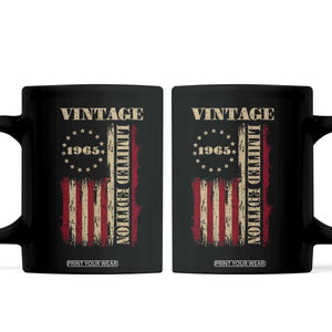 Vintage 1965 Birthday Coffee Mug Retro American Flag Limited Edition TS10 Black Print Your Wear