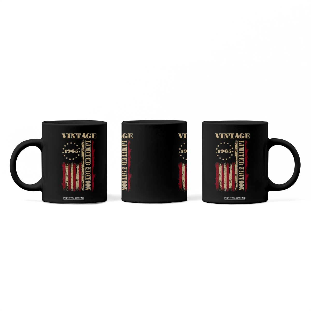 Vintage 1965 Birthday Coffee Mug Retro American Flag Limited Edition TS10 Print Your Wear