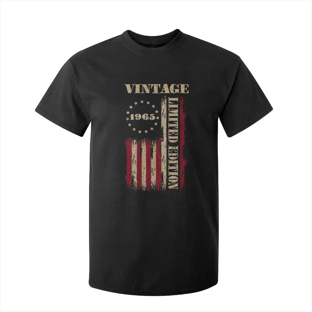 Vintage 1965 Birthday T Shirt For Kid Retro American Flag Limited Edition TS10 Black Print Your Wear