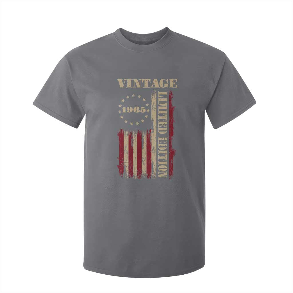 Vintage 1965 Birthday T Shirt For Kid Retro American Flag Limited Edition TS10 Charcoal Print Your Wear