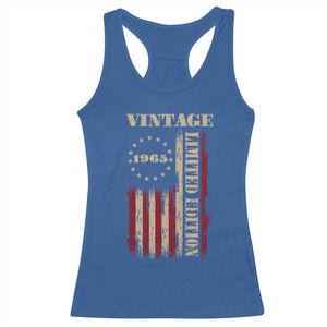 Vintage 1965 Birthday Racerback Tank Top Retro American Flag Limited Edition TS10 Royal Blue Print Your Wear