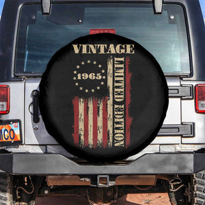 Vintage 1965 Birthday Spare Tire Cover Retro American Flag Limited Edition TS10 No hole Black Print Your Wear