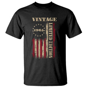 Vintage 1965 Birthday T Shirt Retro American Flag Limited Edition TS10 Black Print Your Wear