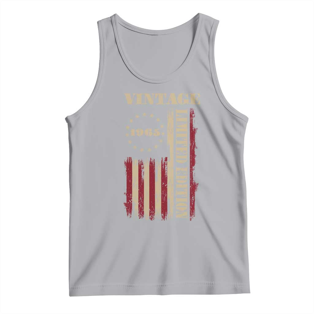 Vintage 1965 Birthday Tank Top Retro American Flag Limited Edition TS10 Athletic Heather Print Your Wear