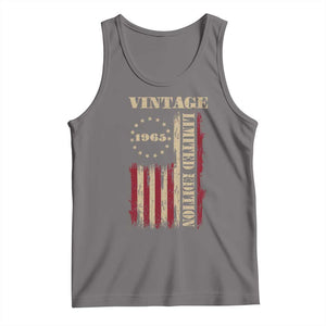 Vintage 1965 Birthday Tank Top Retro American Flag Limited Edition TS10 Deep Heather Print Your Wear