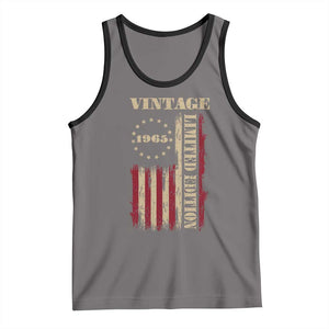 Vintage 1965 Birthday Tank Top Retro American Flag Limited Edition TS10 Deep Heather Black Print Your Wear