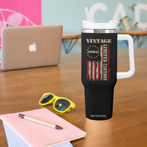 Vintage 1965 Birthday Tumbler With Handle Retro American Flag Limited Edition TS10 Print Your Wear