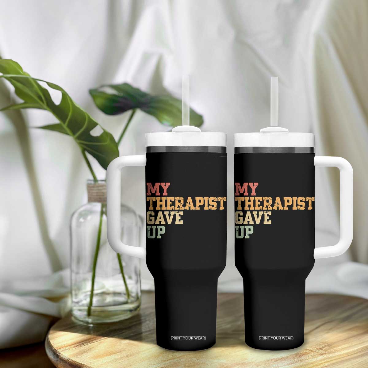 My Therapist Gave Up Tumbler With Handle TS10 Print Your Wear