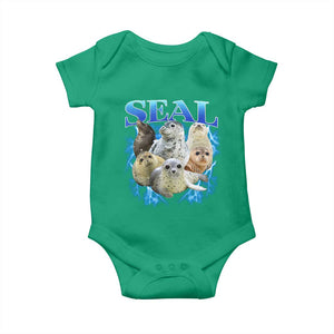 Baby Seals Baby Onesie Retro Sea Dog Bootleg Vintage Graphic 90s TS10 Irish Green Print Your Wear