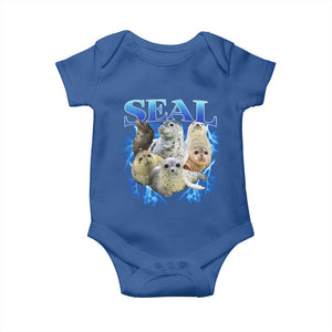 Baby Seals Baby Onesie Retro Sea Dog Bootleg Vintage Graphic 90s TS10 Royal Blue Print Your Wear