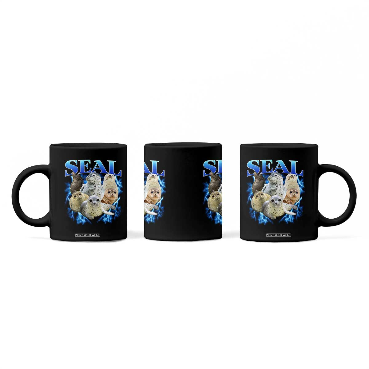 Baby Seals Coffee Mug Retro Sea Dog Bootleg Vintage Graphic 90s TS10 Print Your Wear