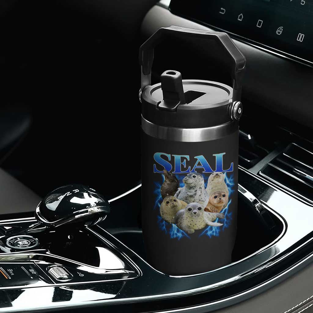 Baby Seals Flip Straw Tumbler Retro Sea Dog Bootleg Vintage Graphic 90s TS10 Print Your Wear
