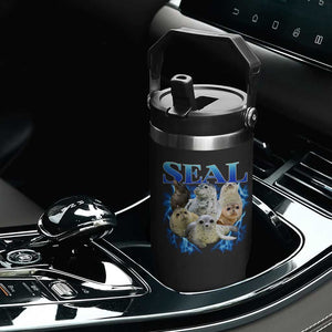 Baby Seals Flip Straw Tumbler Retro Sea Dog Bootleg Vintage Graphic 90s TS10 Print Your Wear