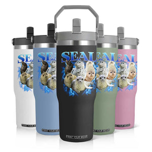 Baby Seals Flip Straw Tumbler Retro Sea Dog Bootleg Vintage Graphic 90s TS10 Print Your Wear