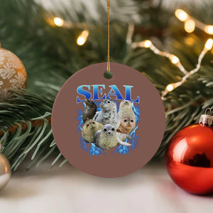 Baby Seals Ceramic Ornament Retro Sea Dog Bootleg Vintage Graphic 90s TS10 1pc Mocha Print Your Wear