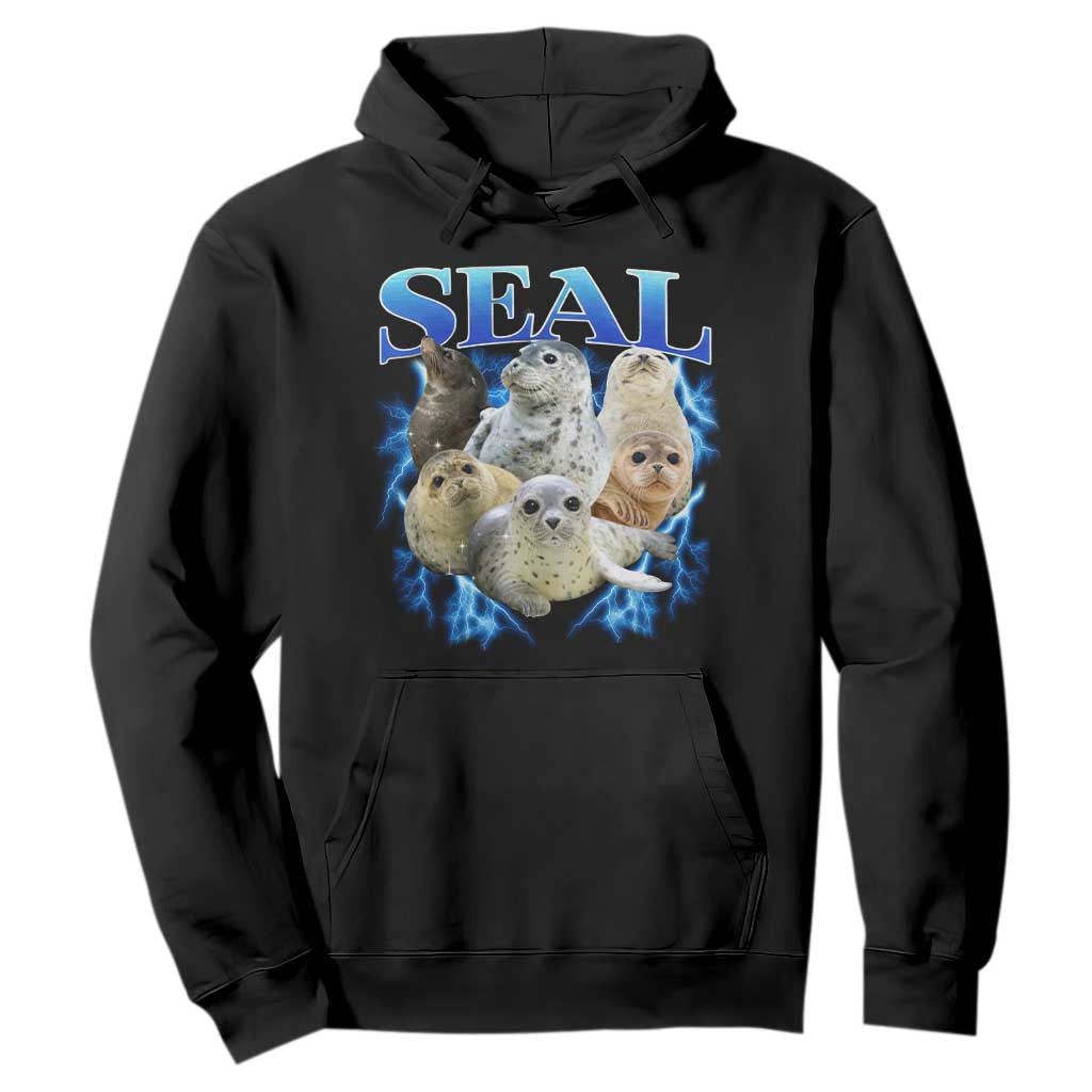 Baby Seals Hoodie Retro Sea Dog Bootleg Vintage Graphic 90s TS10 Black Print Your Wear
