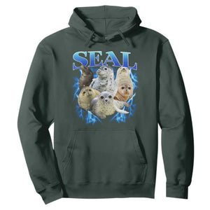 Baby Seals Hoodie Retro Sea Dog Bootleg Vintage Graphic 90s TS10 Dark Forest Green Print Your Wear