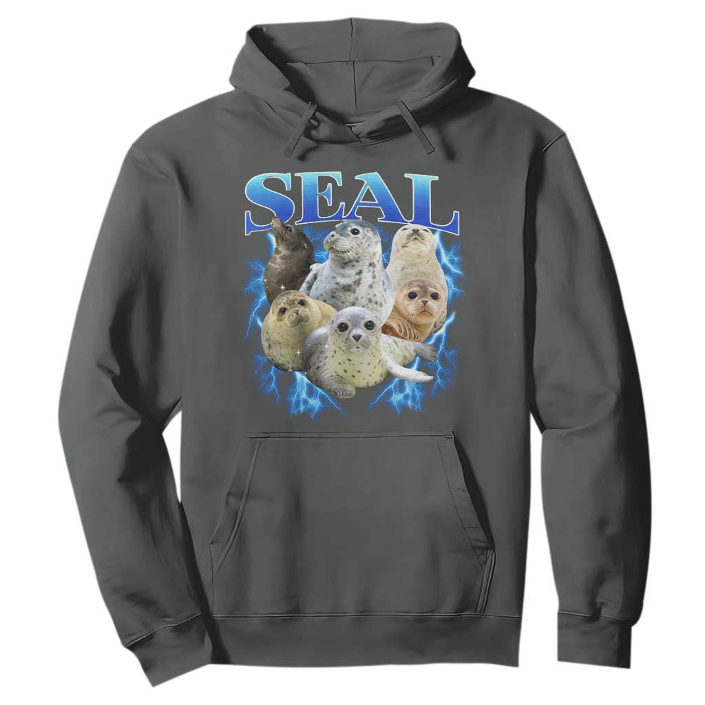 Baby Seals Hoodie Retro Sea Dog Bootleg Vintage Graphic 90s TS10 Dark Heather Print Your Wear