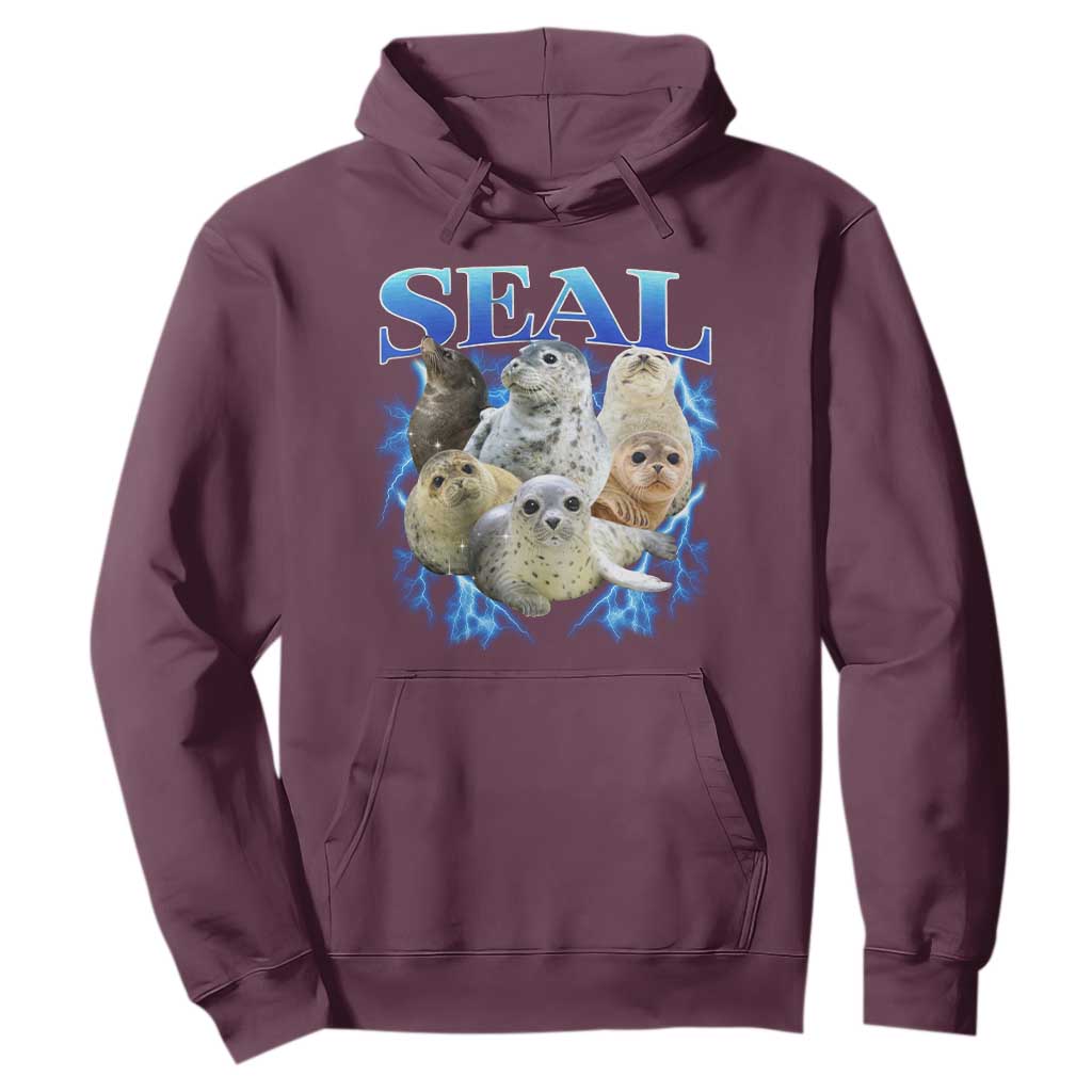 Baby Seals Hoodie Retro Sea Dog Bootleg Vintage Graphic 90s TS10 Maroon Print Your Wear