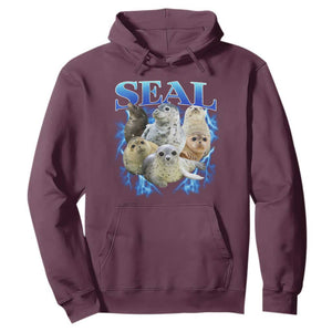 Baby Seals Hoodie Retro Sea Dog Bootleg Vintage Graphic 90s TS10 Maroon Print Your Wear