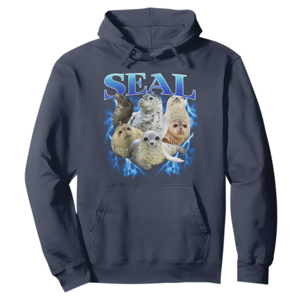 Baby Seals Hoodie Retro Sea Dog Bootleg Vintage Graphic 90s TS10 Navy Print Your Wear