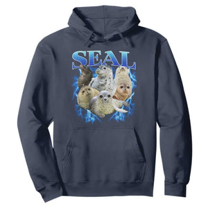 Baby Seals Hoodie Retro Sea Dog Bootleg Vintage Graphic 90s TS10 Navy Print Your Wear