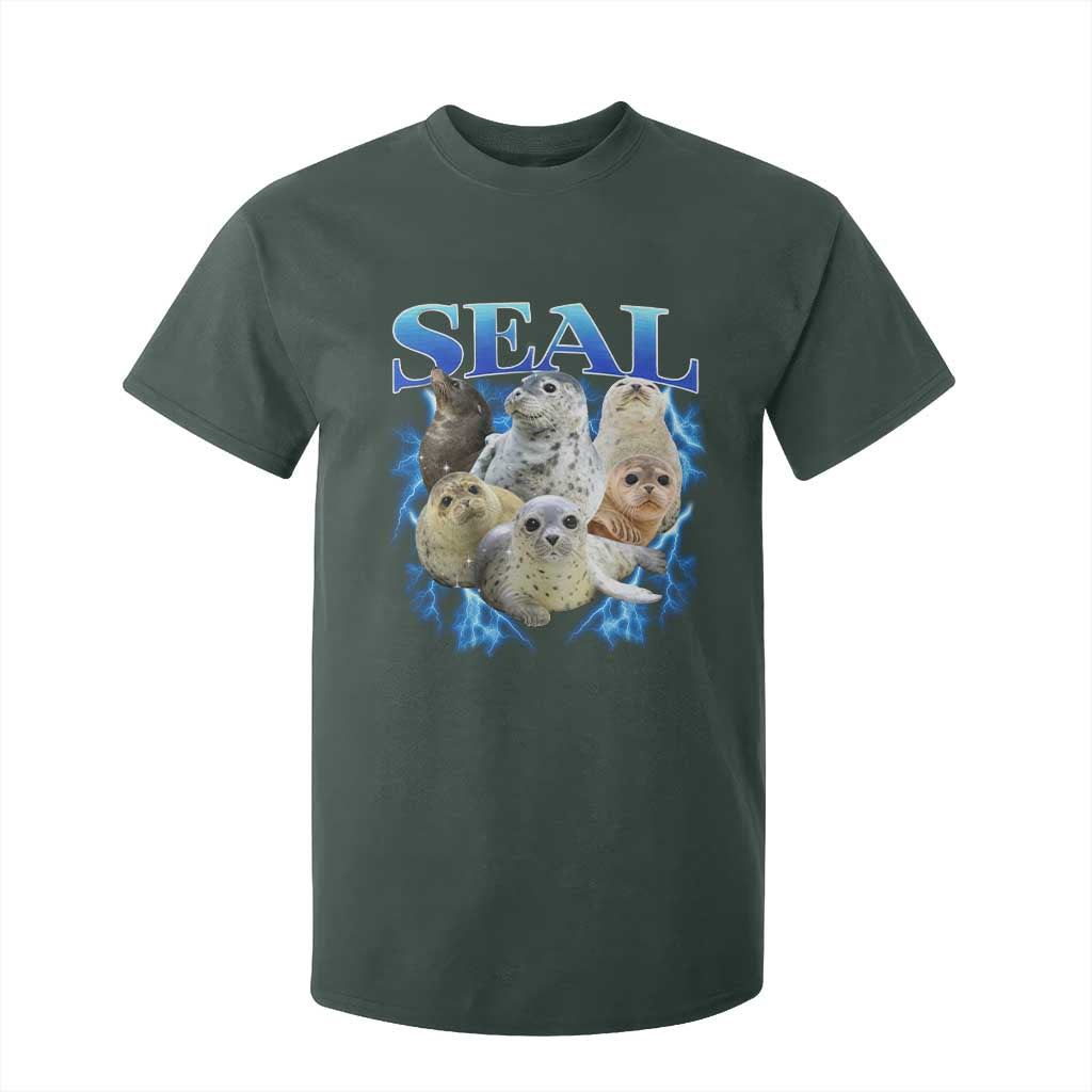 Baby Seals T Shirt For Kid Retro Sea Dog Bootleg Vintage Graphic 90s TS10 Dark Forest Green Print Your Wear