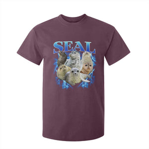 Baby Seals T Shirt For Kid Retro Sea Dog Bootleg Vintage Graphic 90s TS10 Maroon Print Your Wear